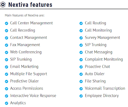 Nextiva features