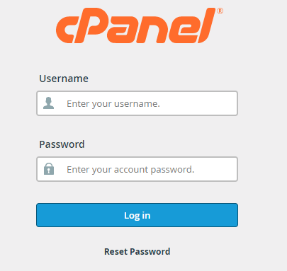 Logging into cPanel