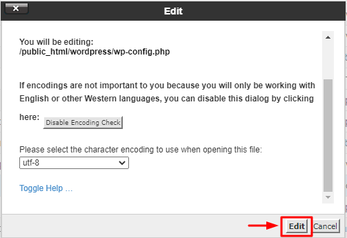 Wp-config.php in Edit mode