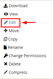 Wp-config.php select edit option