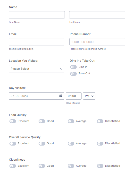 Example of Feedback Form