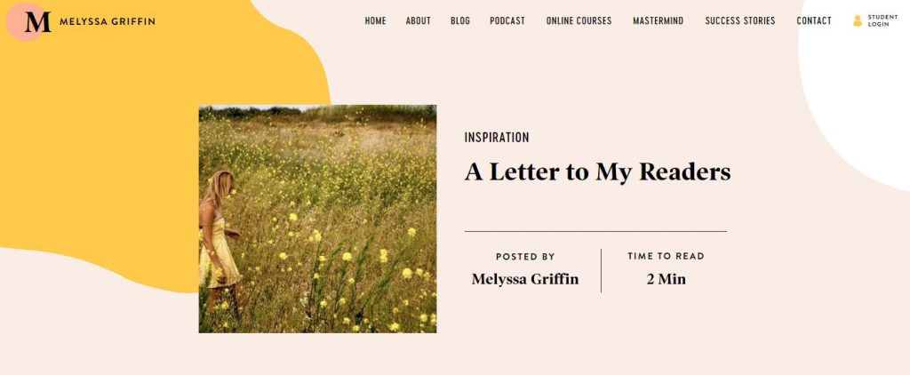 checking out Melyssa Griffin’s website