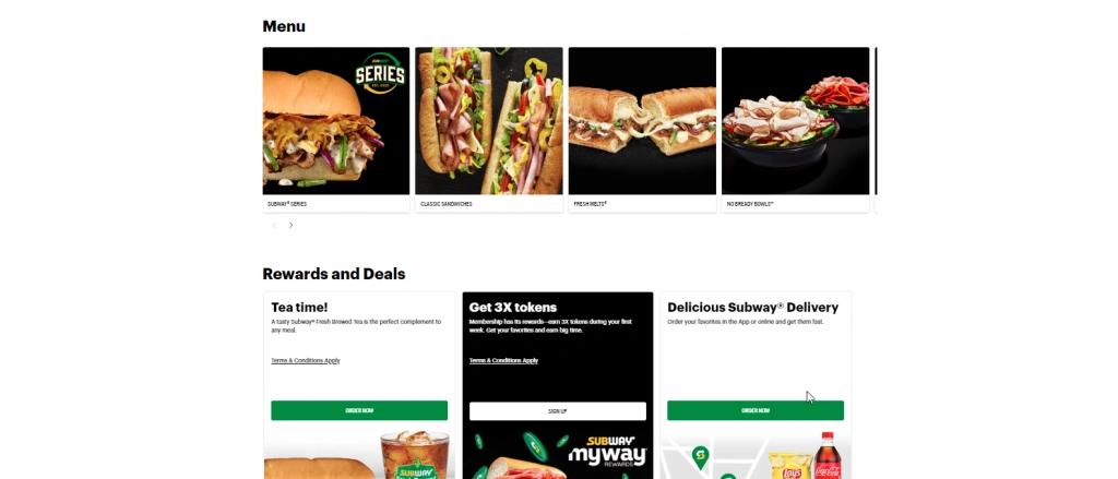 Subway-website