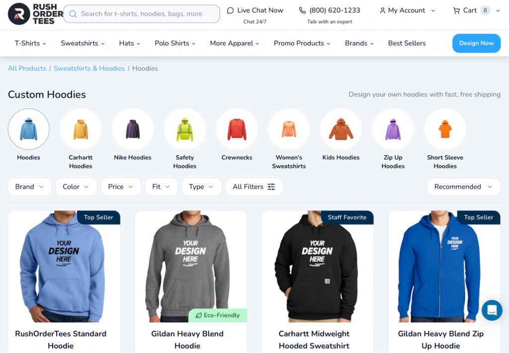 Example of an AI-assisted eCommerce website