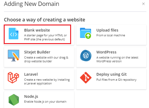 click Blank Website