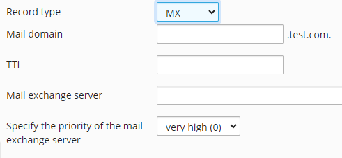 To Add an MX Record