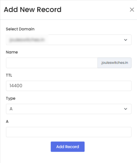 Add  new DNS Record