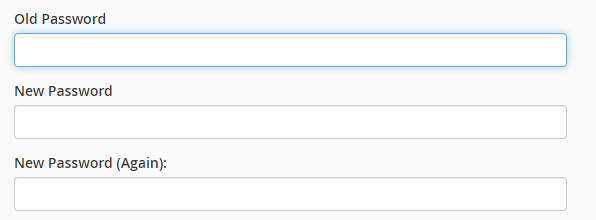 New Password (Again) text box