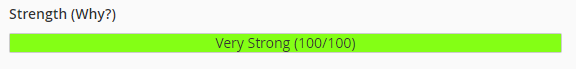 relative strength of the password you entered