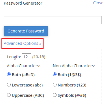 also use Advanced Options to comply
