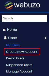 Select the Create New Account option
