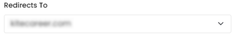 In the ‘Redirects To’ section from the dropdown list
