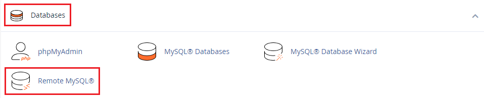 click the Remote MySQL
