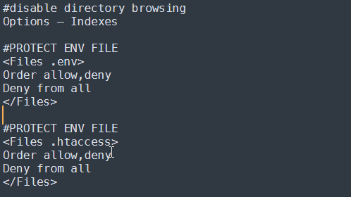 .htaccess and .env files