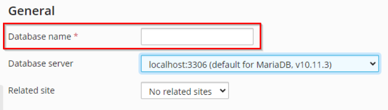 Enter database name
