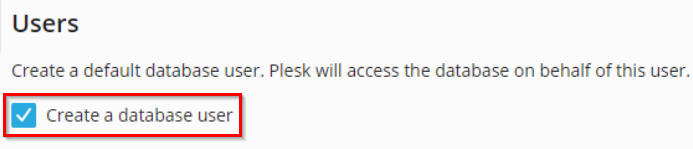 Click on user create check box
