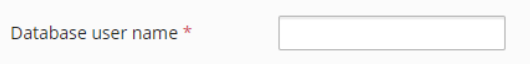 Enter database user name