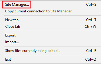 In that open Site Manager