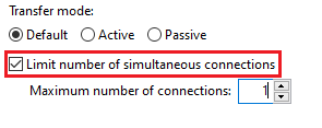 click  ‘Limit number of simultaneous connections
