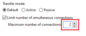 enter the maximum number of simultaneous connections allowed