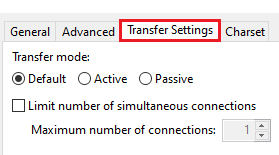 navigate to Transfer Settings