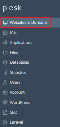 navigate to the ‘Websites & Domains’ tab