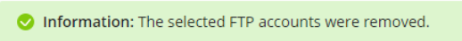 receive a successful message for the deletion