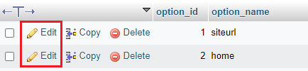 click on the pencil icon to edit the row