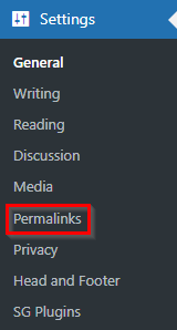 Click on Permalinks in that section