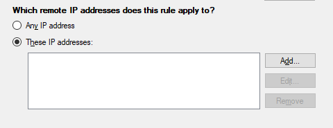 specify your Remote IP addresses