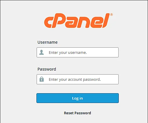 Sign in to your cPanel account