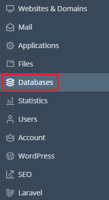 Click ‘Databases’ in the left sidebar