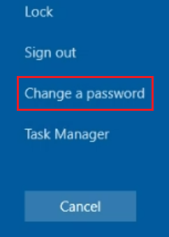 Click on 'Change a password'