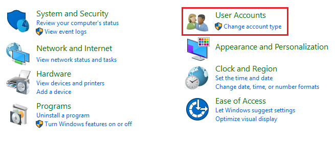 Select user account