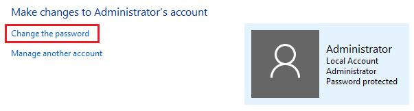 Select on Change password