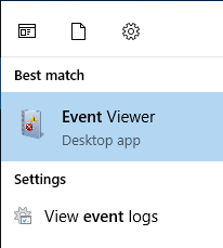 click it, Event Viewer’ in the search bar