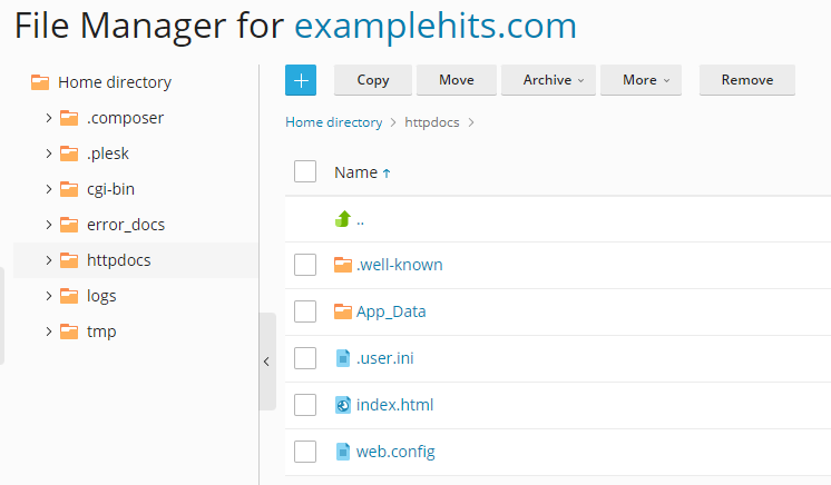 In the File Manager