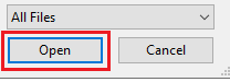 click the ‘open’ button