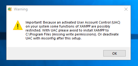 clicking the ‘OK’ button