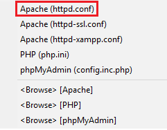 click the first option Apache (httpd.conf)
