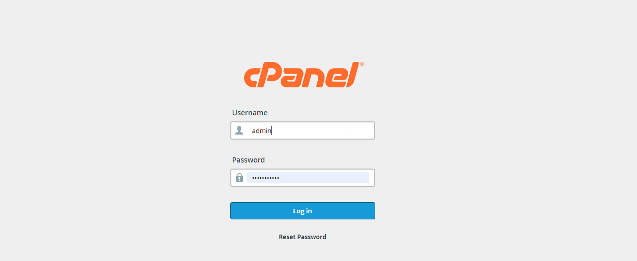 login in to Cpanel