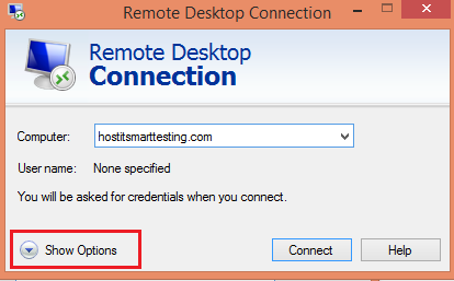 Show Options button