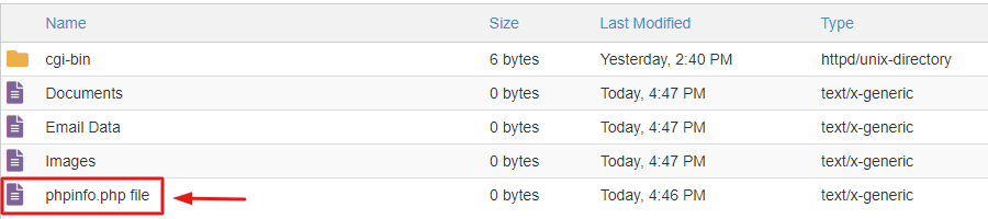 created-phpinfo-file