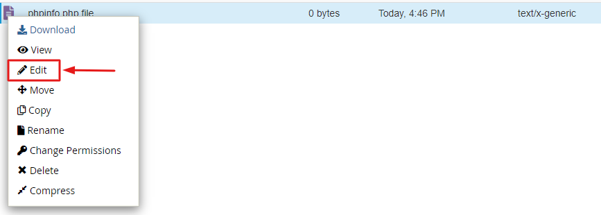 edit phpinfo.php