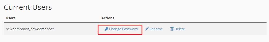 change the user password