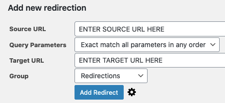 Add New Redirect