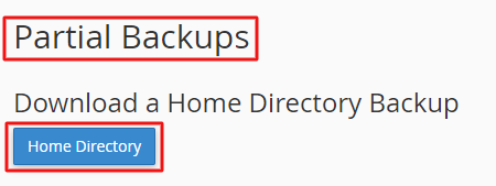 Search for partial backups