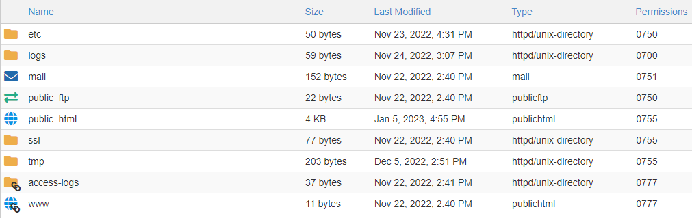 main folder in file manager
