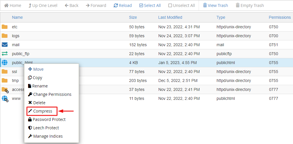compress main folder