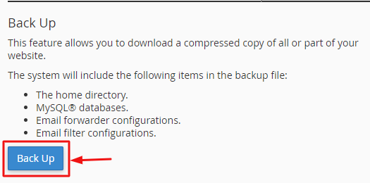 click the Backup button